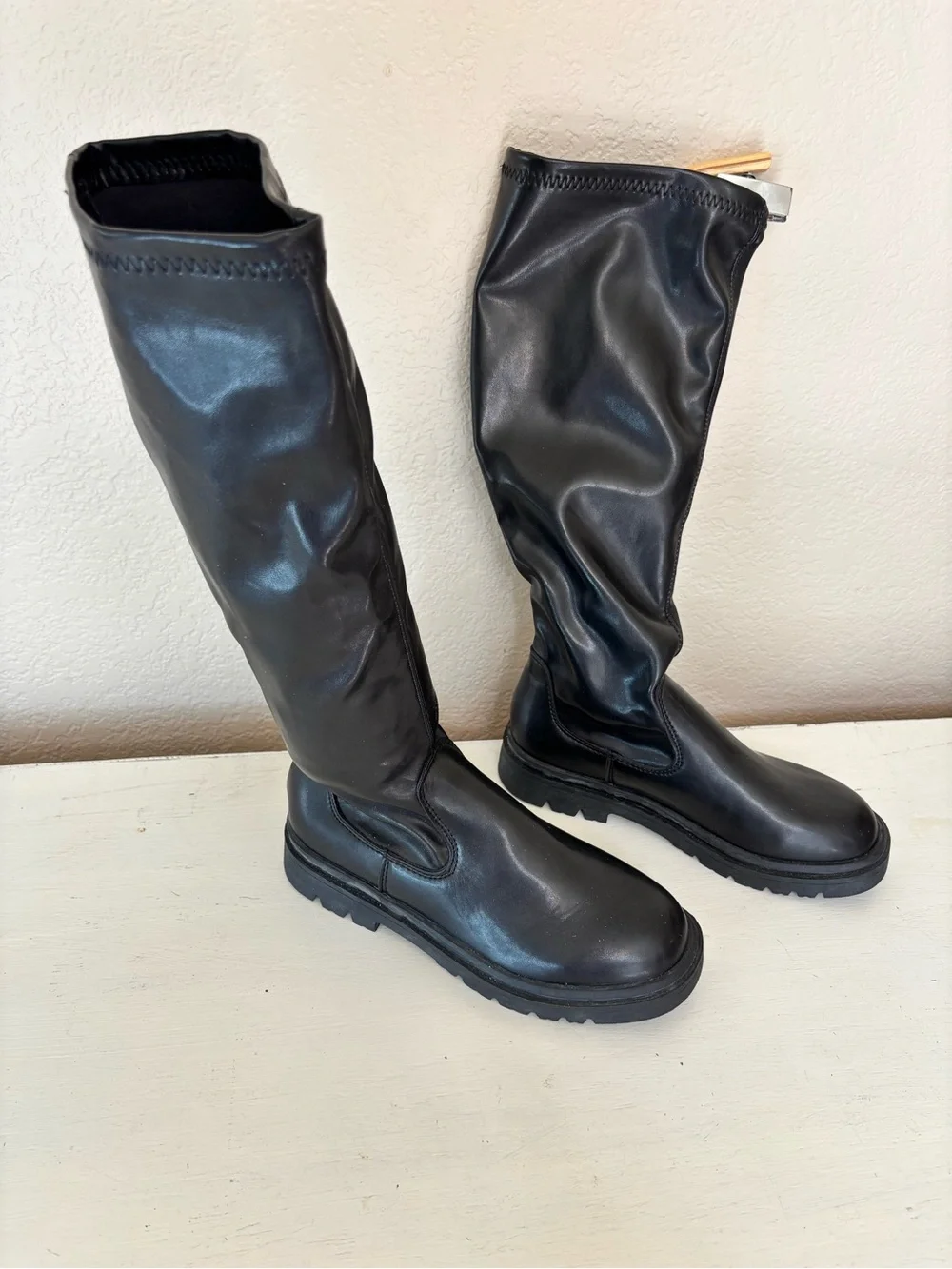 Tall Black Leather Riding Boots - Women's Classic Knee-High Style